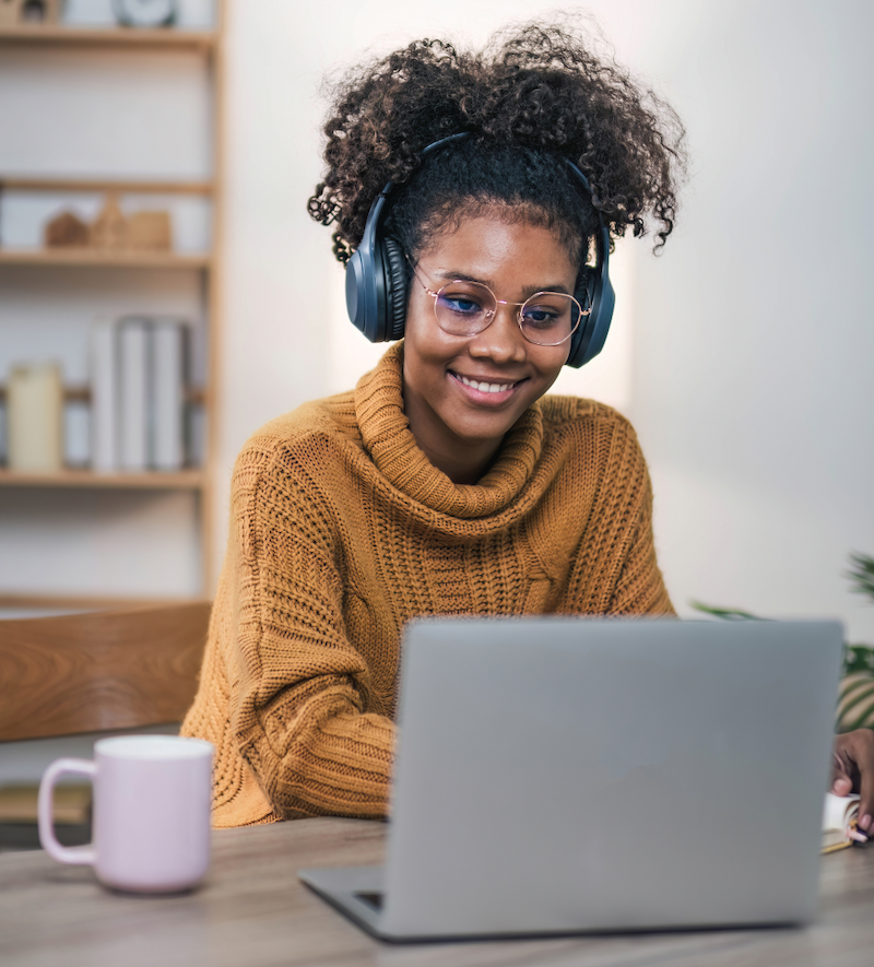 Educator on computer Educator on computer