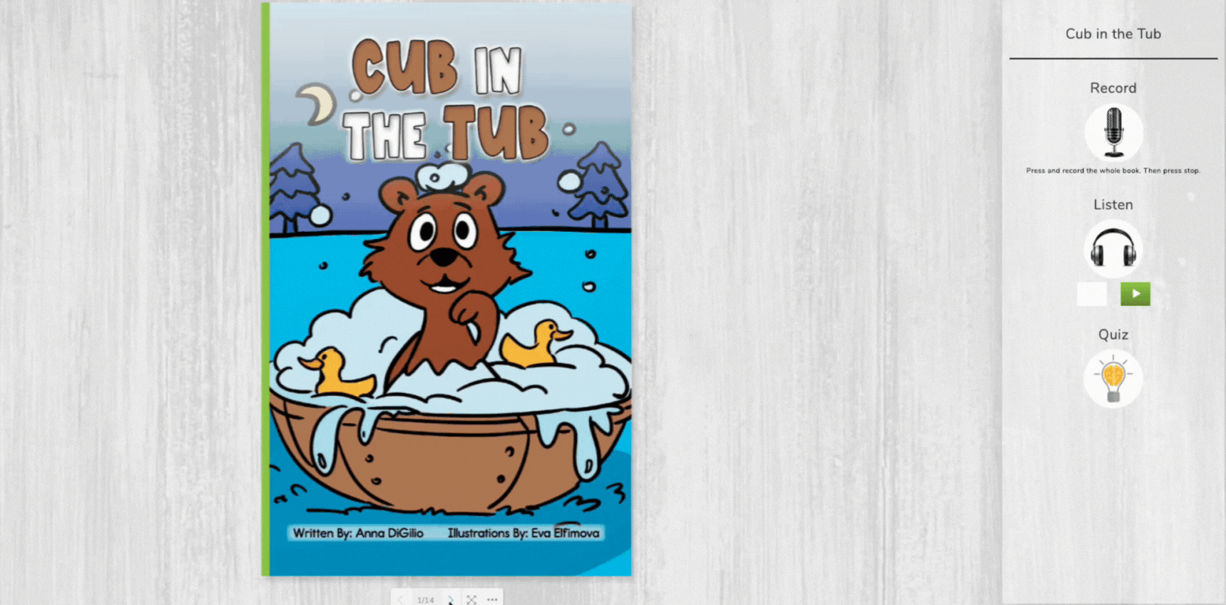 cub in a tub digital interactive reader